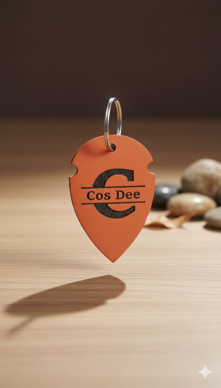 Key Holder - Custom Engraved Leather & Wood Inlay